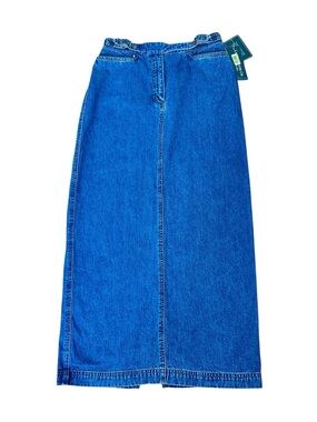 Ralph Lauren 90s Minimalist Vintage Denim Maxi Skirt Size 6 New